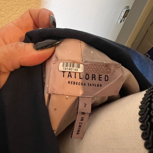 Rebecca Taylor tailored Blazer Jacket Navy size M - Picture 7 of 12